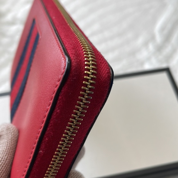 Gucci leather Sylvie zippy around wallet (red) - Picture 16 of 17